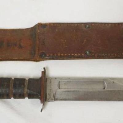 1131	ROBERSON SHURDEDGE U.S.N. KNIFE IN SHEATH, APPROXIMATELY 12 IN
