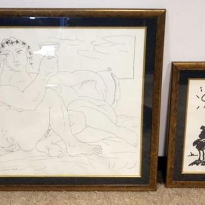 1173	2 FRAMED PICASSO COPY PRINTS, LARGEST APPROXIMATELY 43 IN X 35 IN

