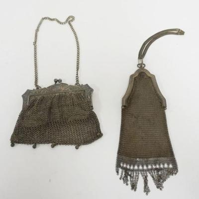 1193	2 ANTIQUE LADIES MESH EVENING BAGS, LARGEST APPROXIMATELY 8 IN
