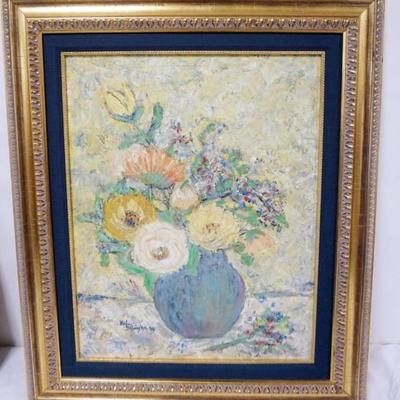 1160	ARTIST SIGNED OIL ON CANVAS, STILL LIFE, APPROXIMATELY 27 IN X 32 IN OVERALL
