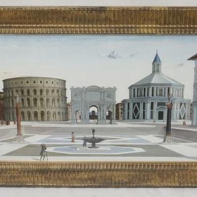 1171	FRAMED CLASSICAL ARCHITECTUAL PRINT, APPROXIMATELY 18 IN X 42 IN OVERALL
