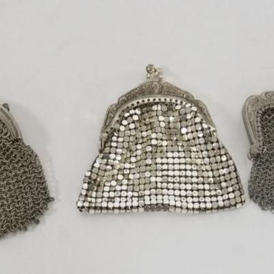 1196	GROUP OF 3 ANTIQUE LADIES MESH COIN PURSES
