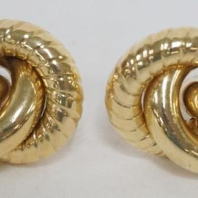 1229	14K GOLD LADIES KNOT EARRINGS MARKED 14K ITALY, 9.63 DWT
