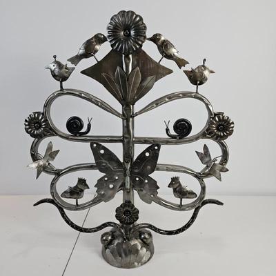 Lot #172 - Neiman Marcus Tree of Life Metal Candelabra Candle Holder