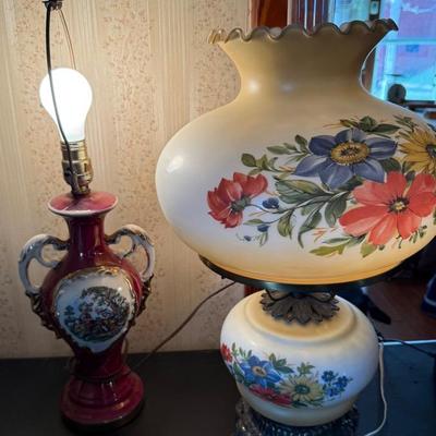 Vintage Hurricane Lamp And Decorative Lamp
