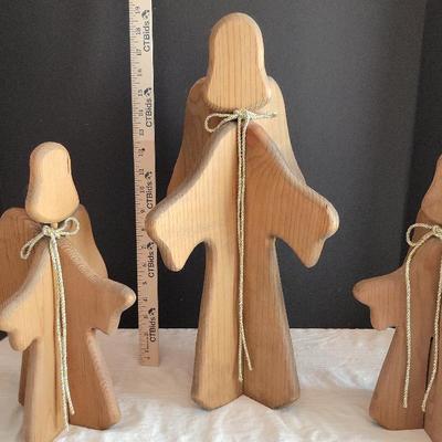 Vintage Wooden Christmas Angels 