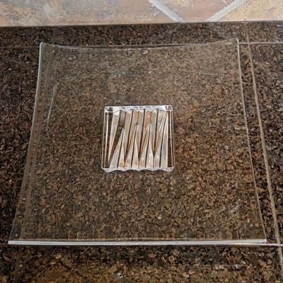 Lot #158 - Square Plate Da Vinci Crystal Design