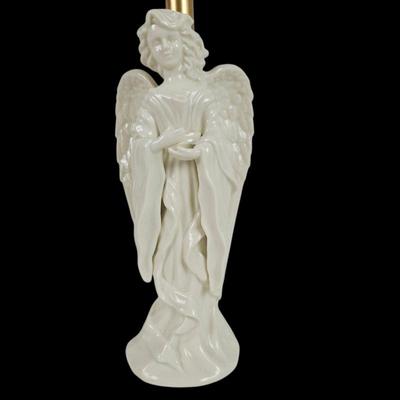 Lot #126 - White Porcelain Angel Figurine Taper Candle Holder.