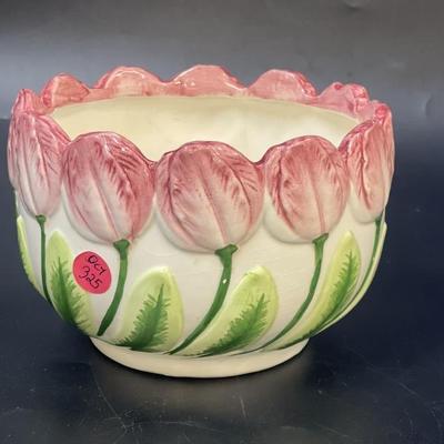 VINTAGE TULIP CERAMIC PLANTER