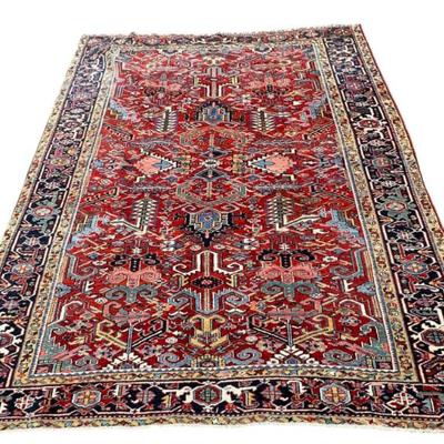 VINTAGE HAND KNOTTED WOOL HERIZ RUG 10ft