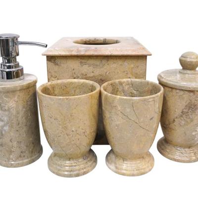 5 pc CONTEMPORARY MARBLE BATHROOM SET