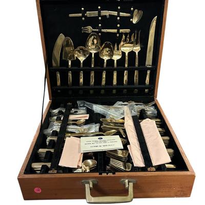 144 pc SOLID NICKEL BRONZE FLATWARE SVC FOR 12