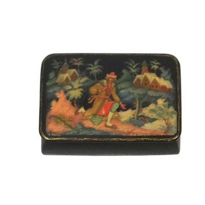 VINTAGE RUSSIAN PALEKH HAND PAINTED BOX