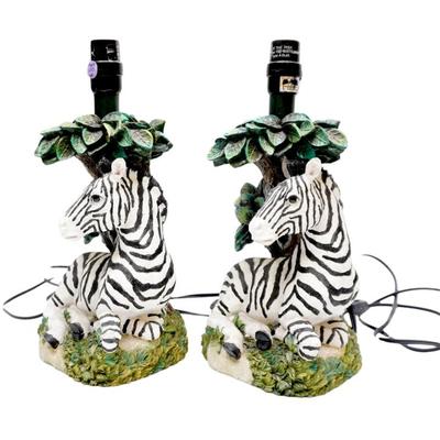 PAIR OF ZEBRA FIGURAL TABLE LAMPS