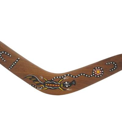 TRADITIONAL HAND PAINTED ABORIGINAL BOOMERANG