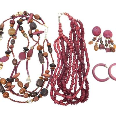 VINTAGE TRIBAL WOOD JEWELRY