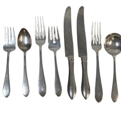 10 Piece. Two Sterling Silver 5 Piece Place Settings in the 1895 Pattern "Pointed Antique" by Dominick & Haff. 2 Dinner...