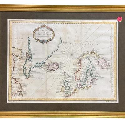 ANTIQUE NORTH SEA CHART MAP BELLIN 1758
