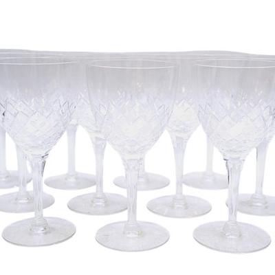 11 VINTAGE SENECA CRYSTAL WATER GOBLETS