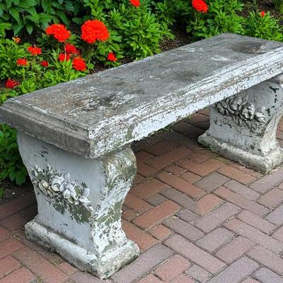 NEOCLASSICAL CAST STONE GARDEN BENCH