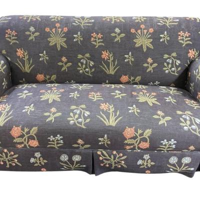 DESIGNER LOVESEAT SOFA WITH ZOFFANY FABRIC