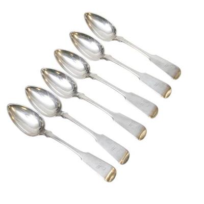 6 CHARLESTON COIN SILVER SOUP SPOONS