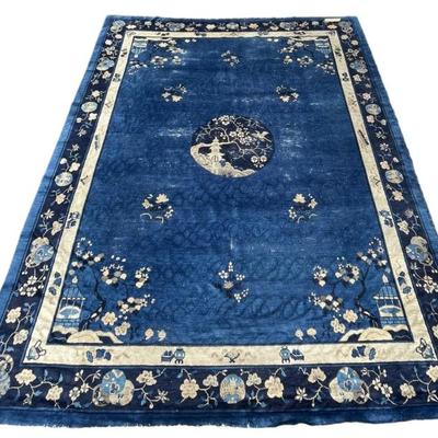 LARGE 1920S CHINESE ART DECO RUG 11 FT