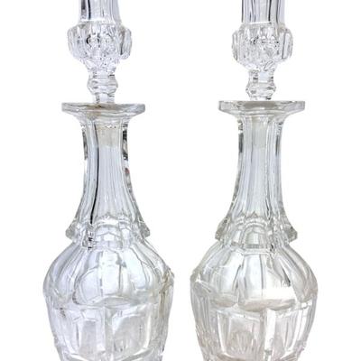 PAIR OF ANTIQUE CUT GLASS DECANTERS