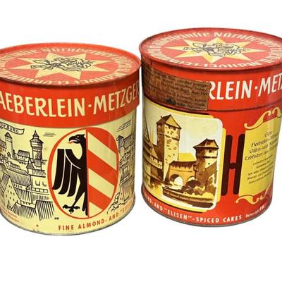 5 VINTAGE BISCUIT & CAKE TINS