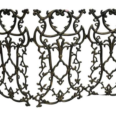 ORNATE 3 PANEL FRENCH WROUGHT IRON FIREPLACE SCREEN