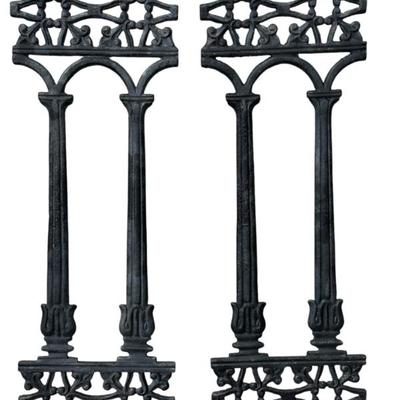 PAIR OF ANTIQUE CAST IRON ARCHITECTURAL ELEMENTS
