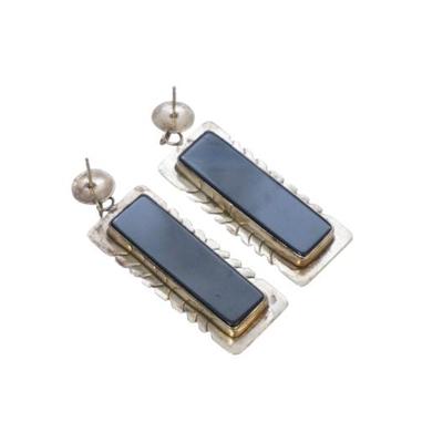 STERLING SILVER AND ONYX EARRINGS