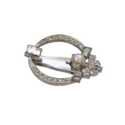 ANTIQUE ART DECO SILVER DRESS CLIP
