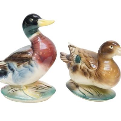PAIR OF MID CENTURY ANTHONY PRIOLO FOR ROYAL COPLEY MALLARD DUCKS