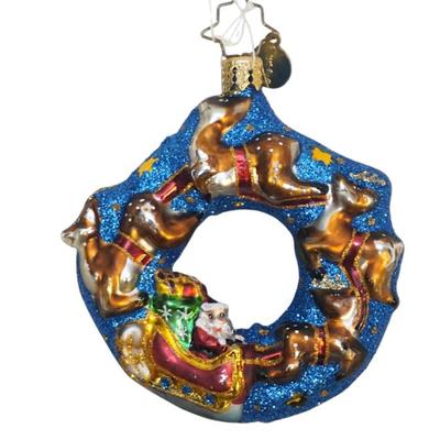 CHRISTOPHER RADKO SANTA'S MIDNIGHT RIDE ORNAMENT