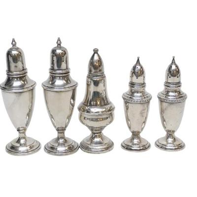 5 STERLING SILVER SALT & PEPPER SHAKERS