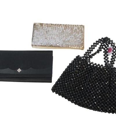 3 WOMENS VINTAGE EVENING PURSES/CLUTCHES