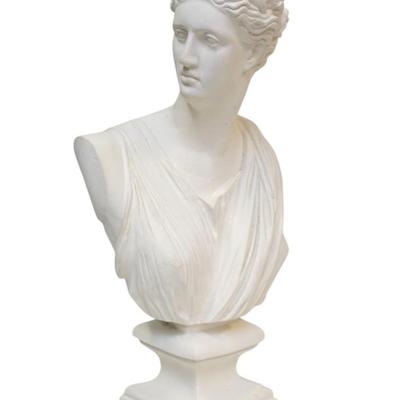 LARGE VINTAGE ITALIAN PLASTER BUST DIANA