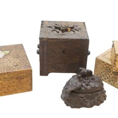 5 ANTIQUE / VINTAGE JEWELRY TRINKET BOXES