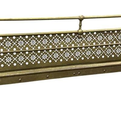 ANTIQUE ENGLISH BRASS FIREPLACE FENDER
