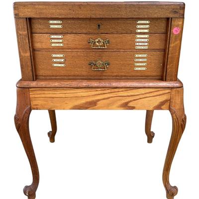 19TH C OAK SILVER SILVER CHEST ON STAND GLASGOW