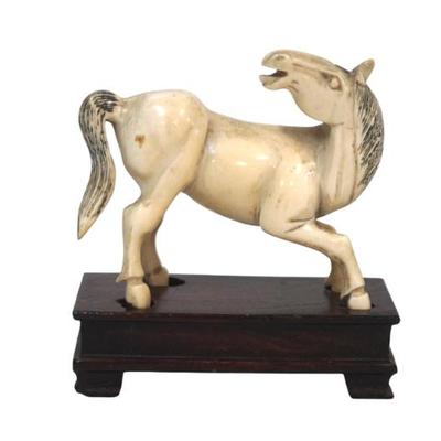 VINTAGE JAPANESE CARVED BONE HORSE