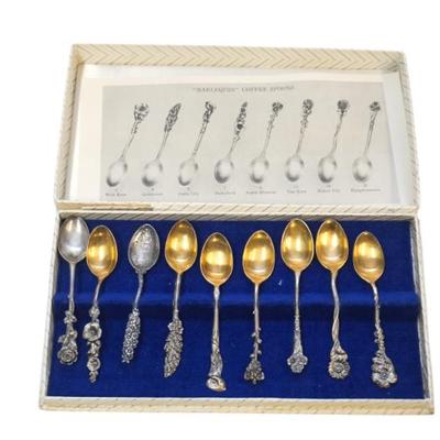9 VINTAGE STERLING SILVER REED & BARTON DEMITASSE SPOONS