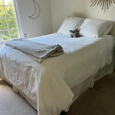 Queen Bed frame with mattress and box spring