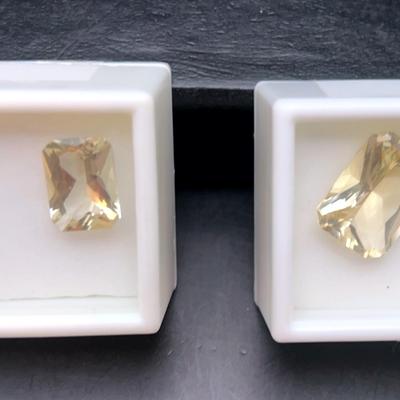 Labradorite Yellow Emerald Cut 6.00CT & 11.75CT
