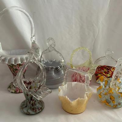 Collection Of Art Glass Baskets