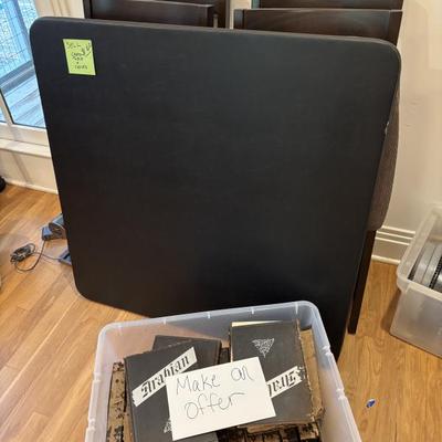 Card table with 4 folding chairs $60