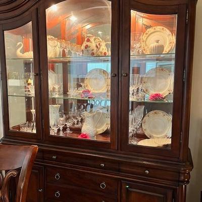 Matching China cabinet with  all items inside for sale