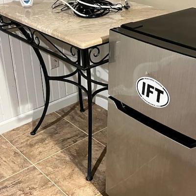 marble top table with wrought ireon set of 2
