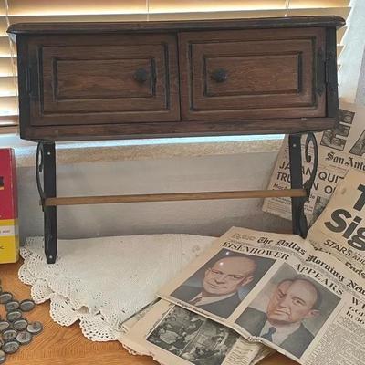 Vintage Hanging Rack And Vintage Mystery Lot